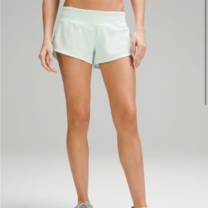Lululemon Speed Up shorts, low rise, 2.5”, size 6, Mint moment
